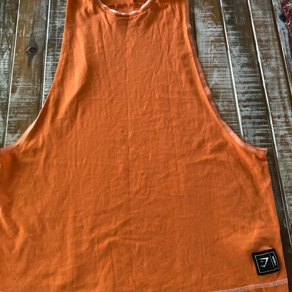 Gymshark Other - Gymshark Orange Sleeveless Tank with Black Logo Patch